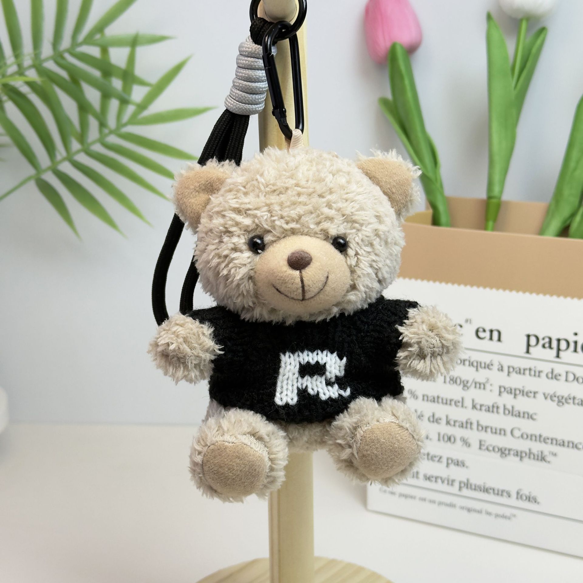 Suéter Teddy Bear Keychain bolsas colgantes muñecas de peluche creativas lindas gafas piloto Teddy Bear