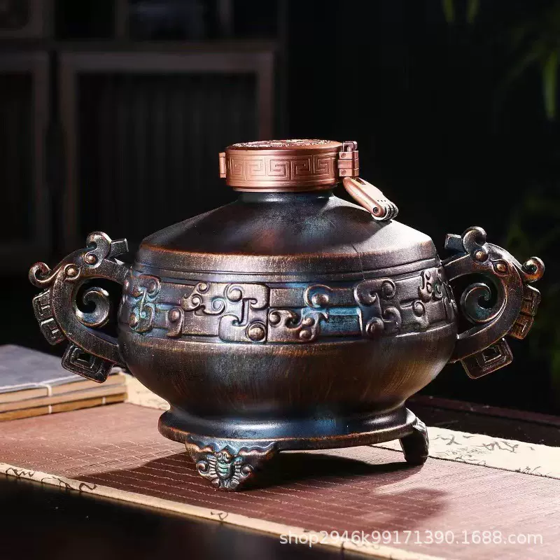 景德镇陶瓷酒瓶5斤装密封白酒坛子仿青铜工艺家用存酒具酒灌礼盒