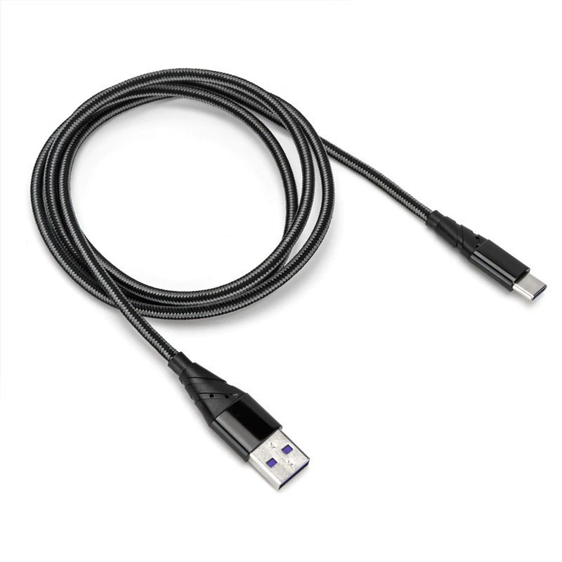 Factory 5A fast charging Type-C Android charging cable wholesale USB line aluminum shell nylon woven mobile phone data cable