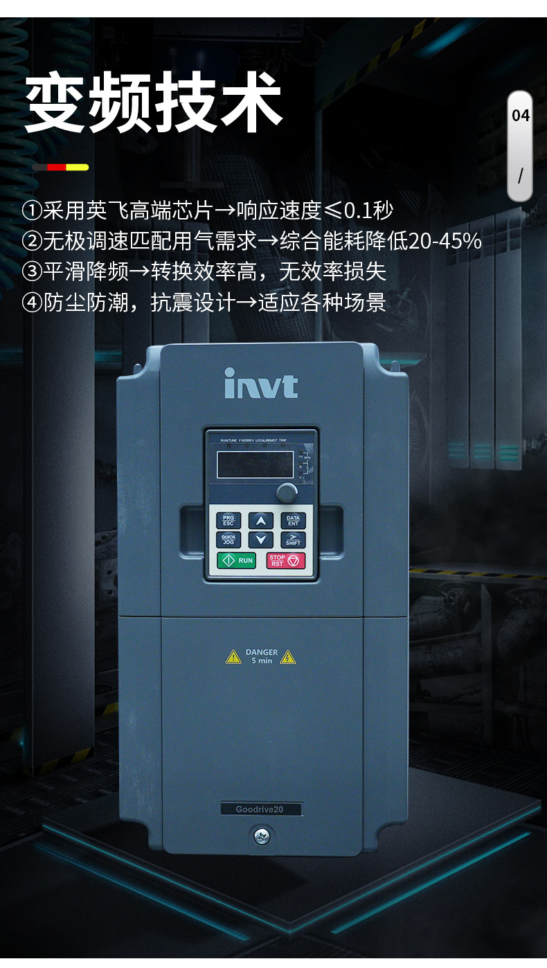 [Energy-Saving Expert] Draggo Variable Frequency Screw Air Compressor with First-Level Energy Efficiency Certification, Energy-Saving, Environmentally Friendly, and Cost-Reducing