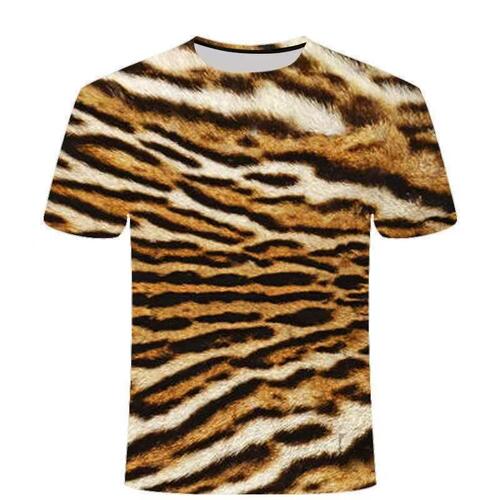 Summer men's and women's styles printed 3D leopard print short-sleeved T-shirts can be made