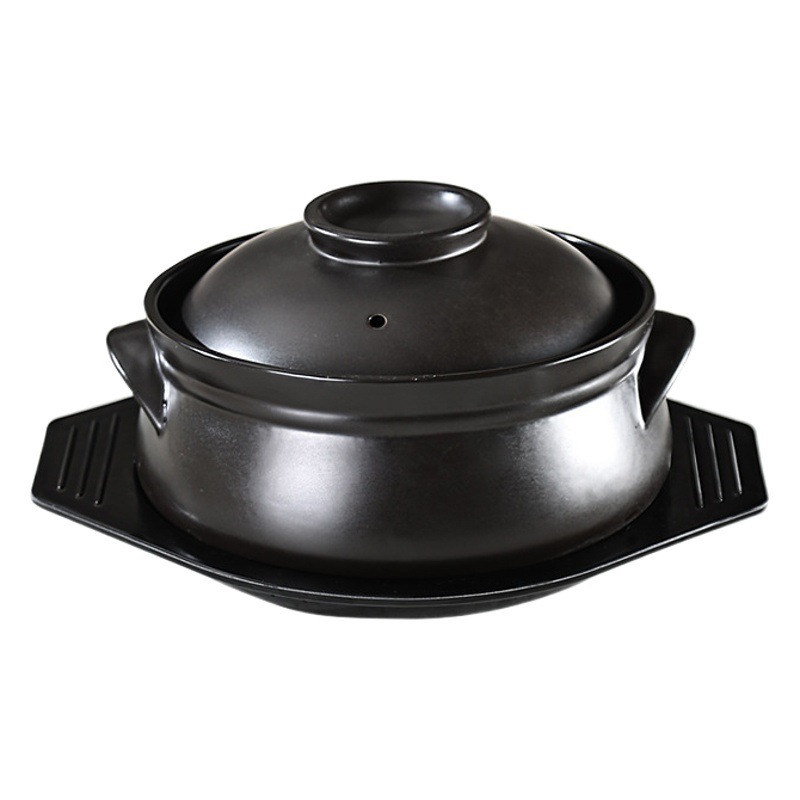 Korean-style Ceramic Casserole Pot Stew Pot Rice Noodles Stew Pot Household Stone Pot Pot Soup Shallow Pot Open Fire Soup Pot High Temperature Resistant