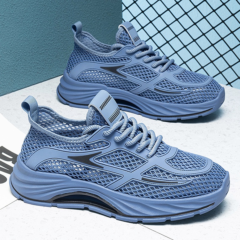 Calzado deportivo para estudiantes zapatos para hombres al aire libre 2025 zapatos de malla de verano zapatos de moda huecos de red grande para hombres adolescentes 45 tallas grandes