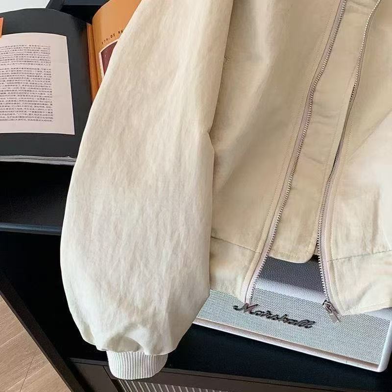 美式复古春秋棒球服刺绣外套女春季新款休闲宽松百搭时尚夹克上衣|undefined