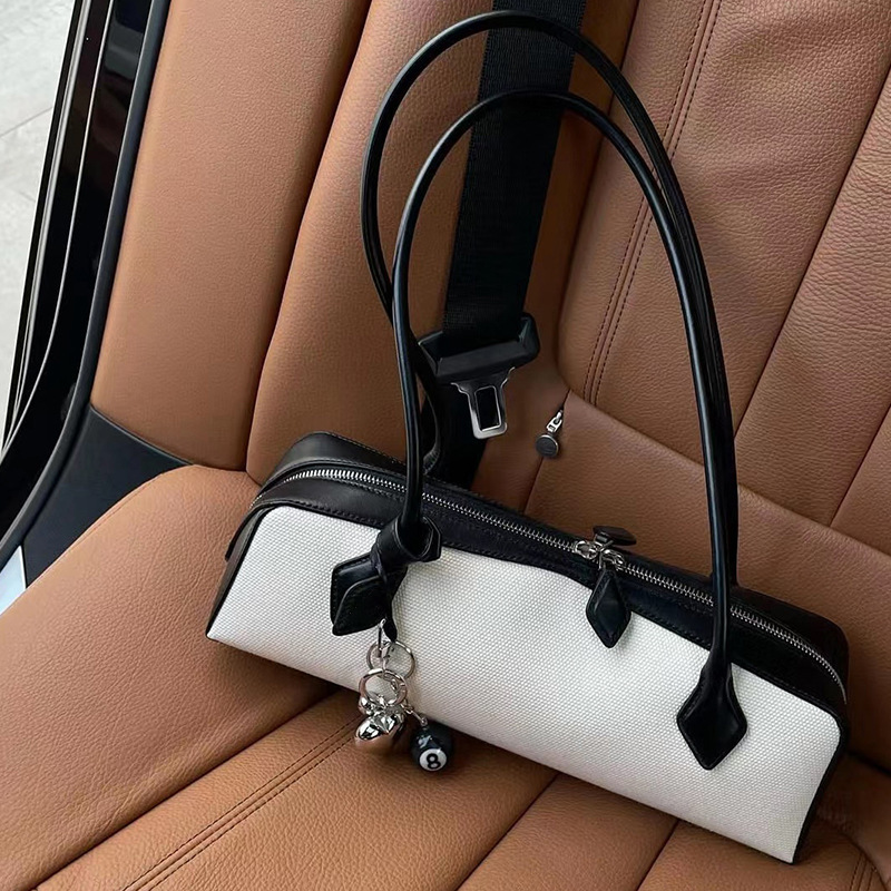 Niche Cowhide French Baguette Bag Retro Underarm Bag for Women Luxury AL Genuine Leather Handbag Shoulder Bag - Thumbnail 8