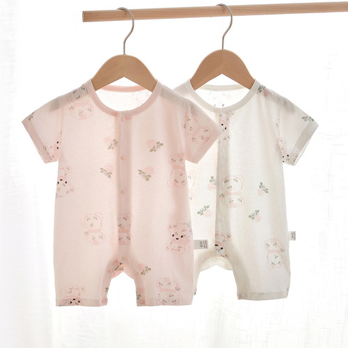 Baby jumpsuit, summer thin infant pure cotton, male and female baby short-sleeved romper, newborn clothes