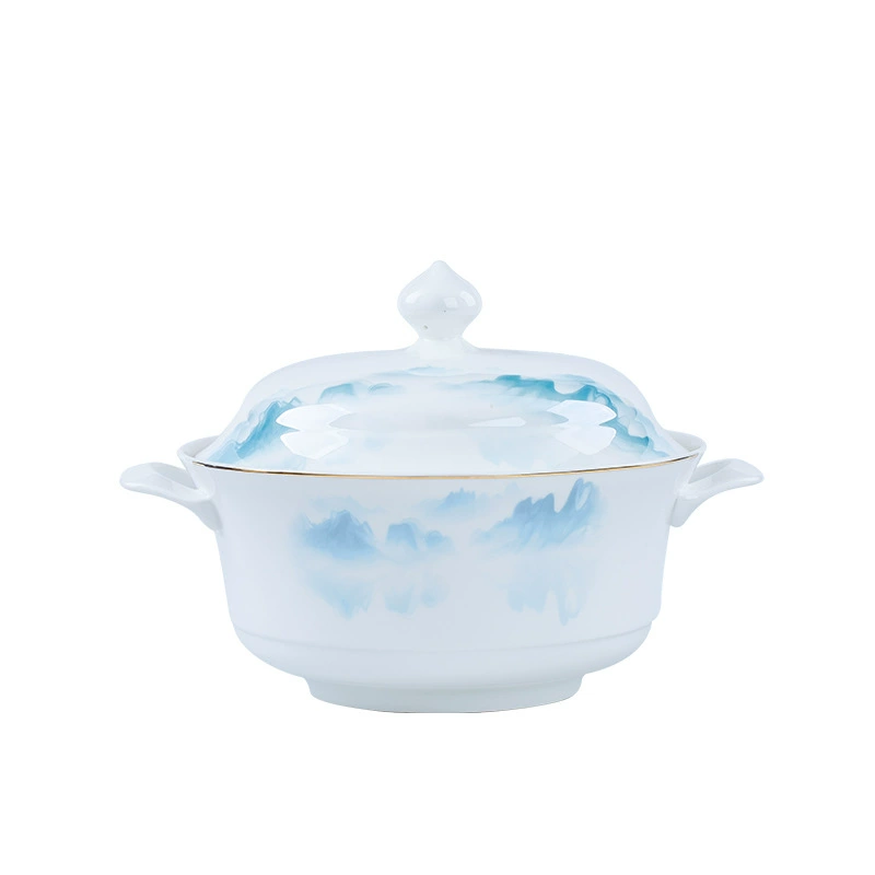 Посуда из чисто белого фарфора из Jingdezhen, чаши и тарелки, подарок на новоселье/свадьбу/отель, домашняя керамическая посуда, десертная тарелка