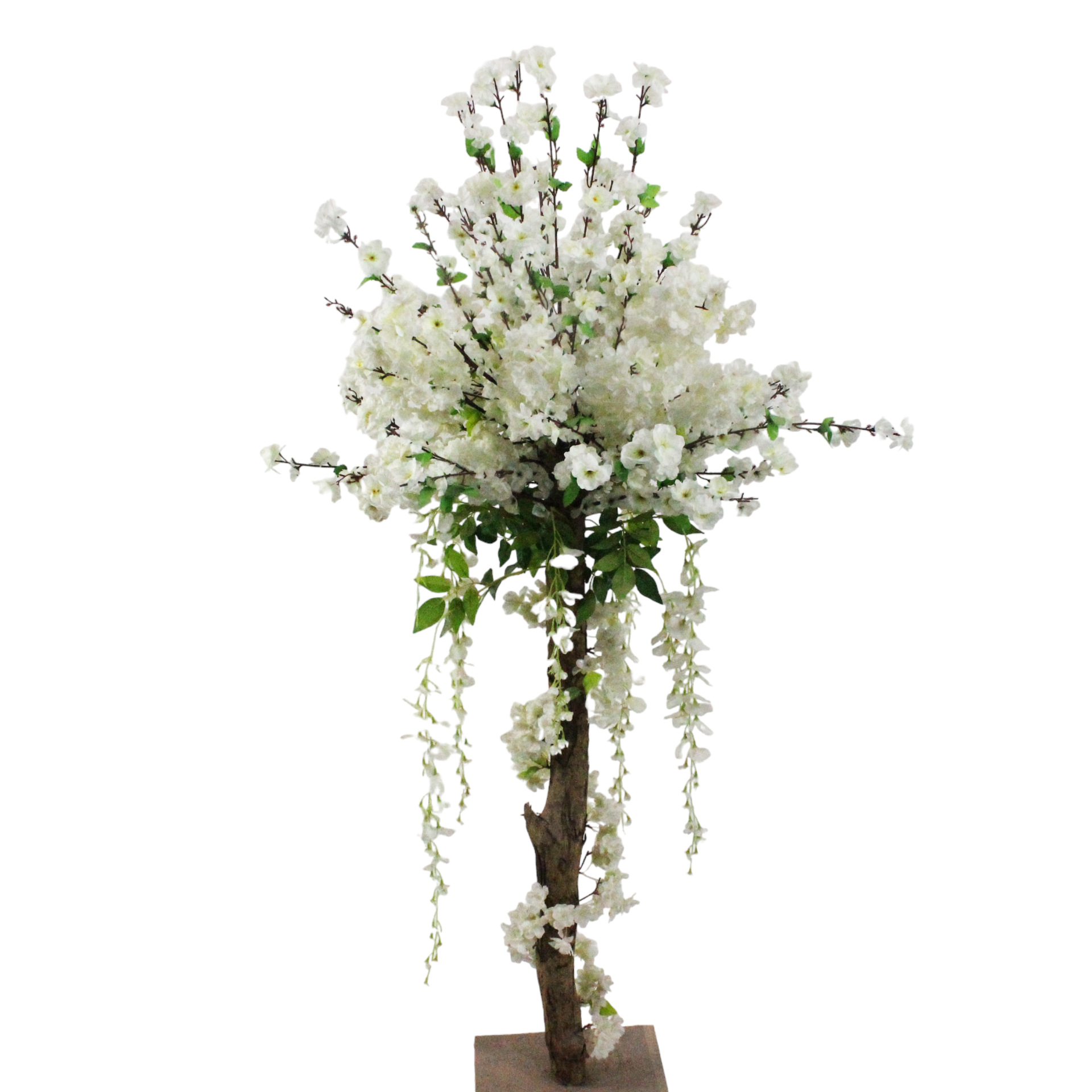 Simulación de árbol de flor de frijol centro comercial interior decoración de ventana de hotel bonsai artificial poste de madera maciza simulación de árbol de flor de frijol falso bonsai