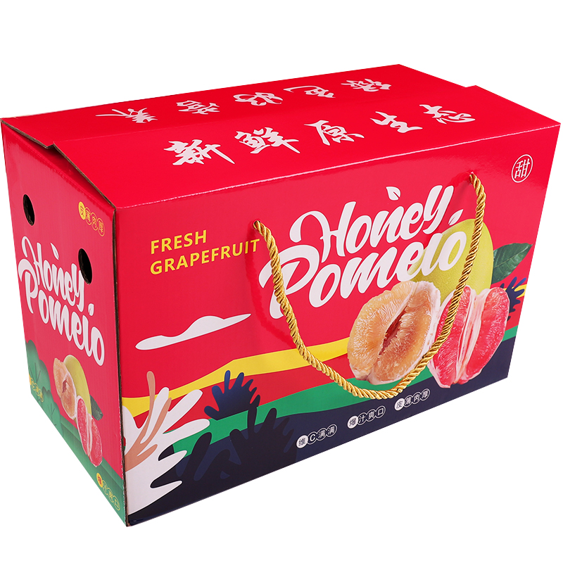 Aumentar 2 caja de embalaje de pomelo de carne roja, caja de embalaje de regalo de pomelo de Baishatian, 4 caja de cartón de pomelo de color