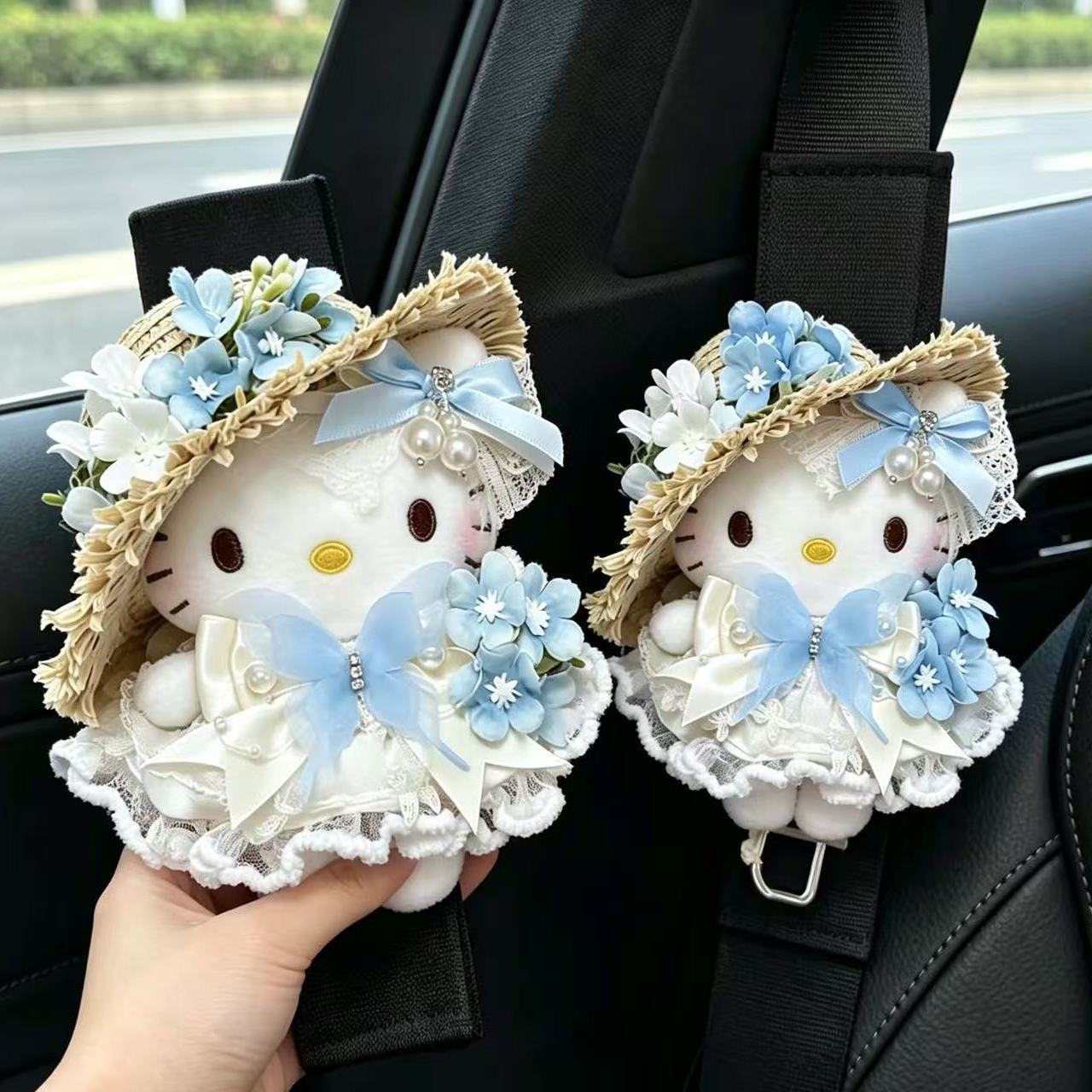 Cute Hellokitty Car Seatbelt Cover, Car Seatbelt Shoulder Pad, Seatbelt Decoration, Anti-Wear Clothing