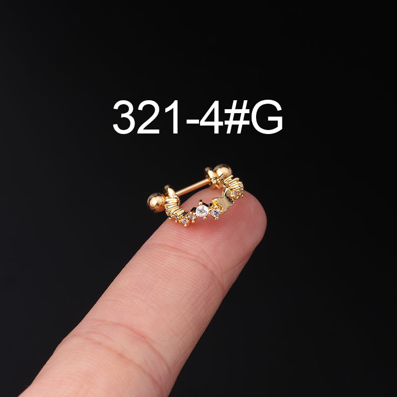 20g de acero inoxidable fina varilla piercing pendientes creativo hueso del oído uñas populares de Europa y América del tornillo bola de la torsión espárragos solo