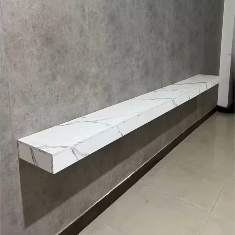 理发店专用镜台大理石台面实木台面带抽屉染烫区一体柜子壁挂台面|undefined