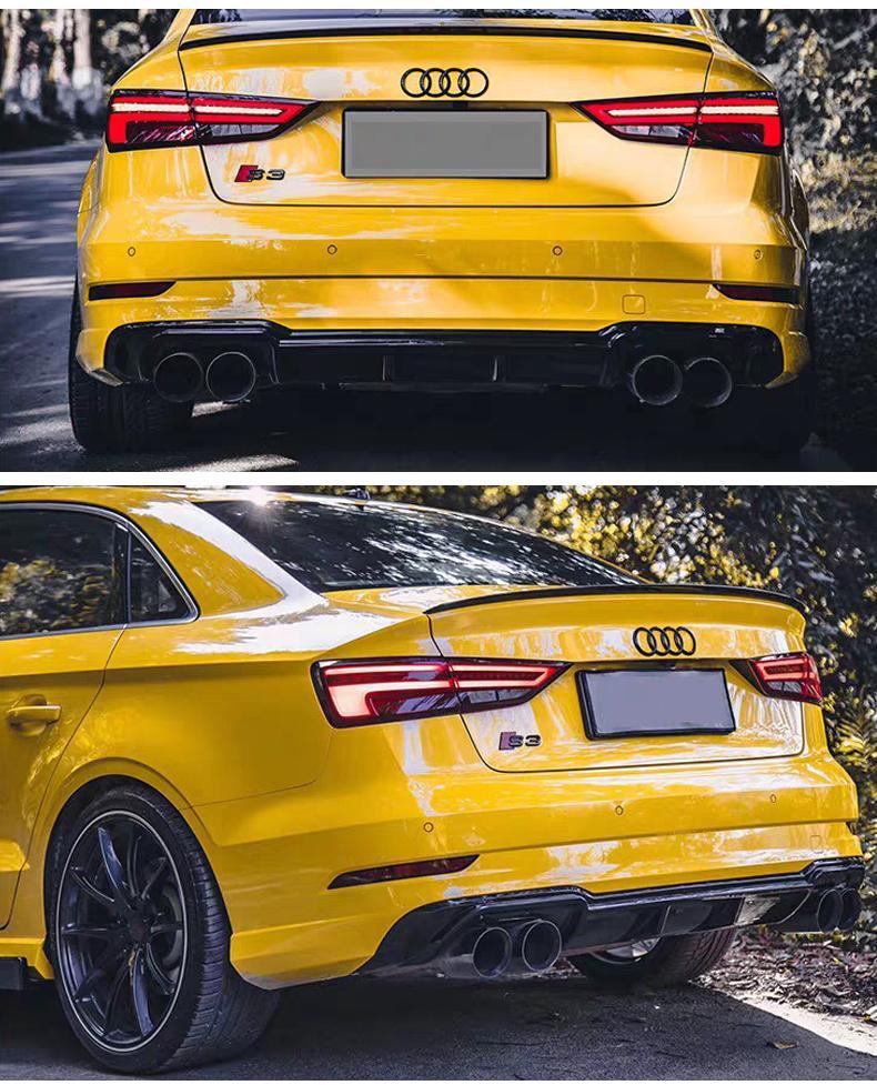 Audi car emblem rear badge modification for A3/A4/A5/A6L/Q2L/Q3/Q5L/Q7, four-ring black badge decorative sticker