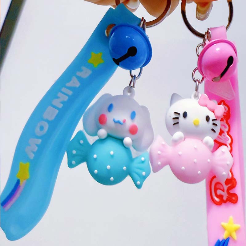 New Year of the Horse Big-Eared Dog Kuromi Keychain Pendant Cartoon Doll Bag Charm Kt Cat Keychain Wholesale