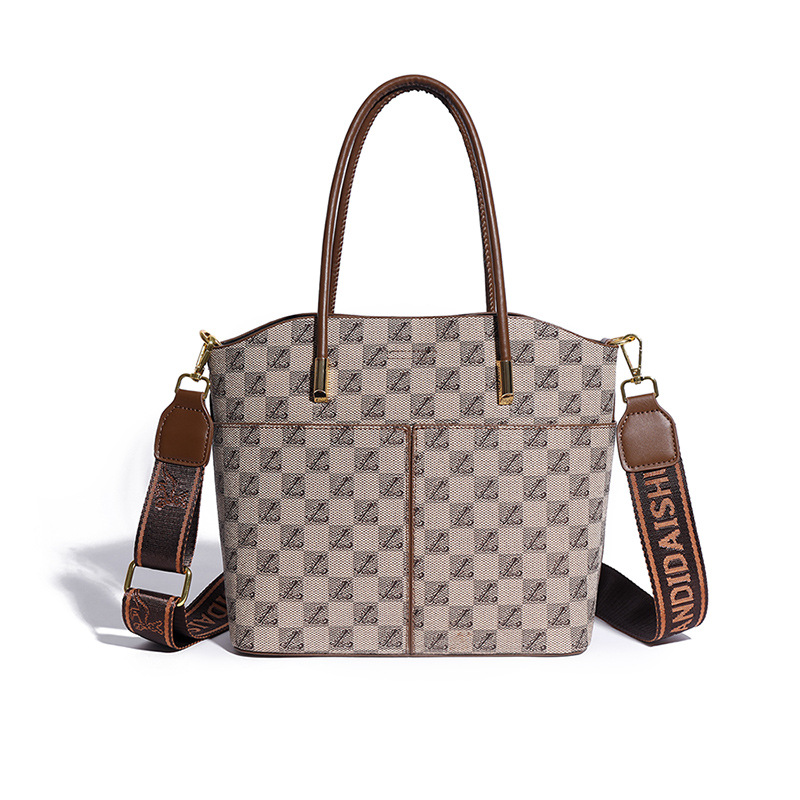 Borse transfrontaliere 2024 nuova moda borsa a tracolla versatile a spalla borsa piccola borsa a secchiello con trama di grande capacità_voghion.com