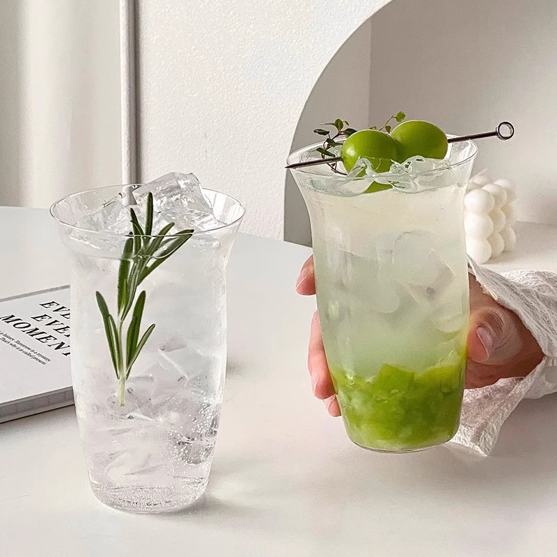 Tazas de vidrio ultra delgadas de cristal ligero hechas a mano tazas de frutas frías tazas de té de hielo tazas de café americanas tazas de cóctel tazas