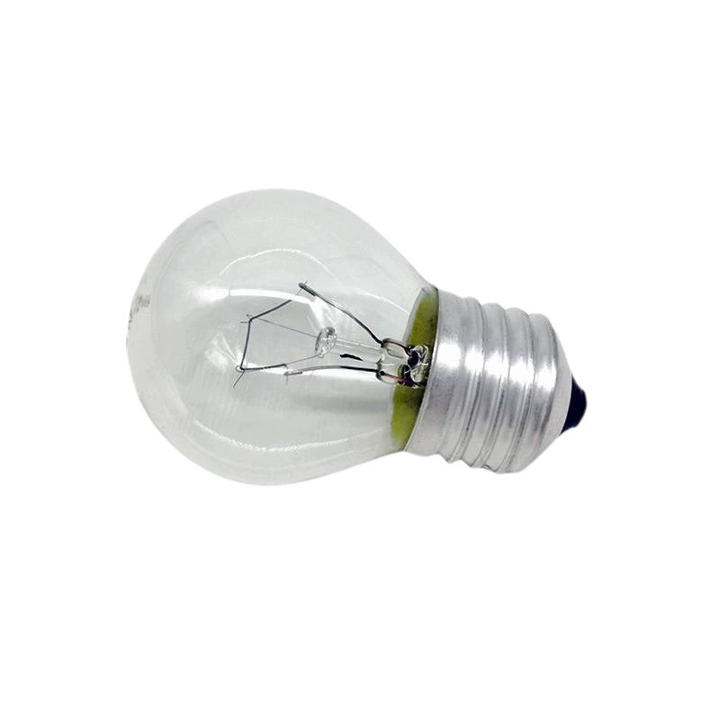 Old-fashioned spherical incandescent lamp, transparent matte bulb, with screw socket