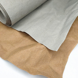 FSC rubbed and washed wrinkled kraft paper hardcover clothing label tag washed fiber stitching tear-free latex paper
