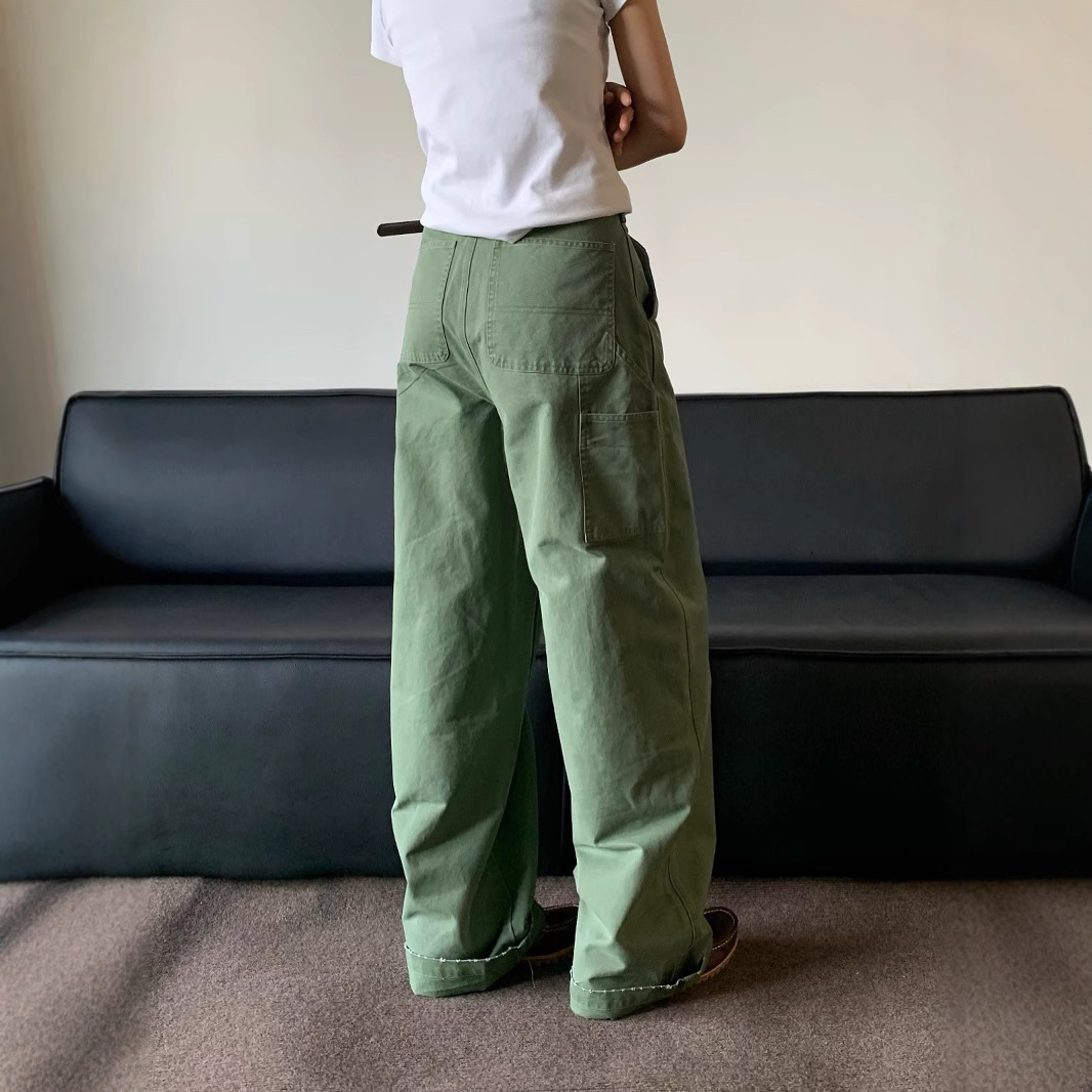 Men's Jeans Military Green Cargo Loose Simple Niche Draped Casual Pants Trendy Versatile_mkmklike.com
