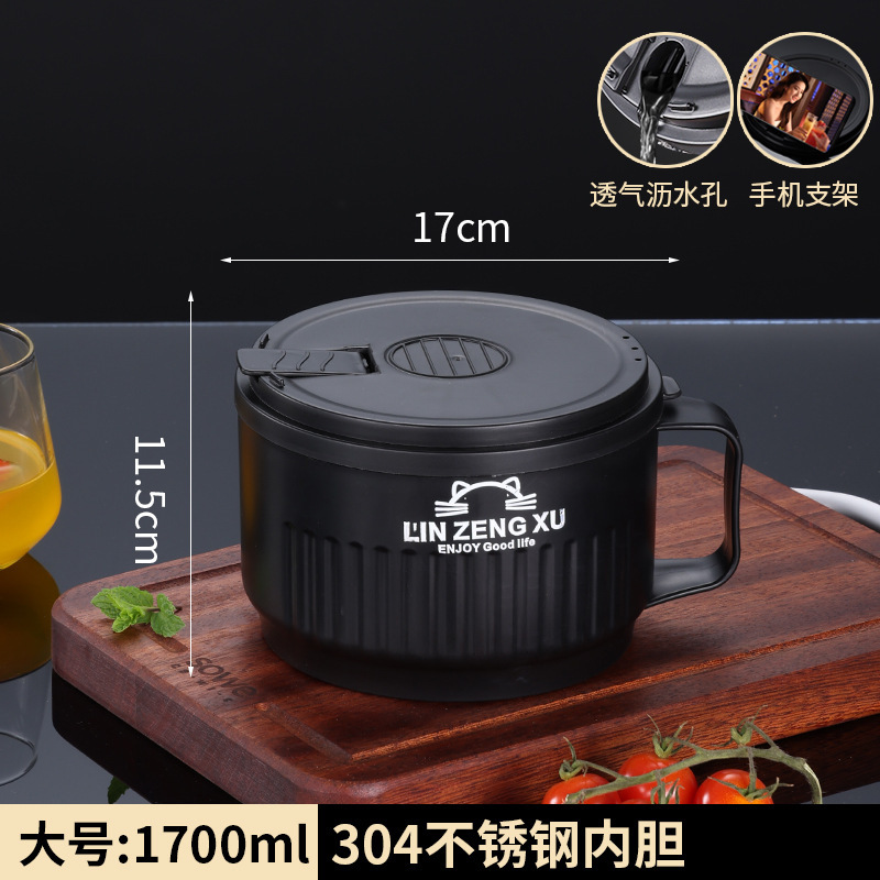 304ステンレスのカップラーメンの碗の寮の学生は蓋を持って日本式の保温の大容量の食堂で食事をします。|undefined