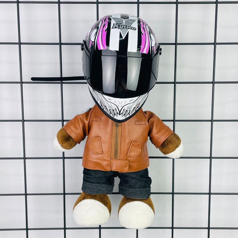 Coche eléctrico colgante oso muñeca casco cuero juguete coche tronco montar decoración 4S reparación tienda locomotora muñeca