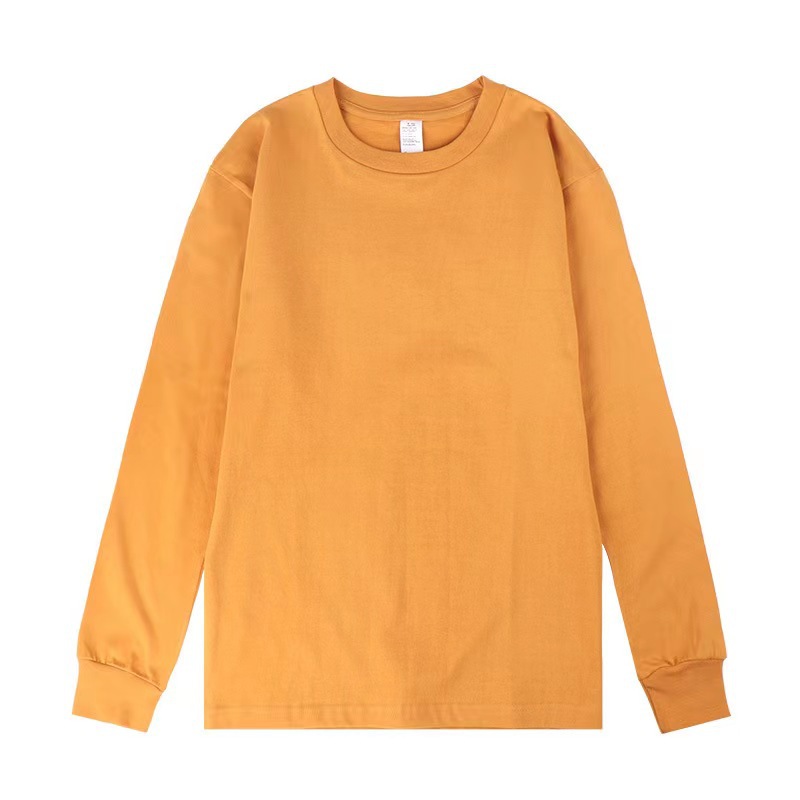 新作250gヘビーウェイト純綿ラウンドネック長袖Tシャツ メンズ トレンドブランド ファッション カジュアル ゆったり プリント 熱転写プリントトップス