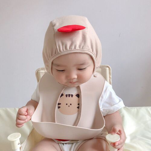 ins new daisy silicone bib baby food supplement cute bib tiger food bag baby saliva bag