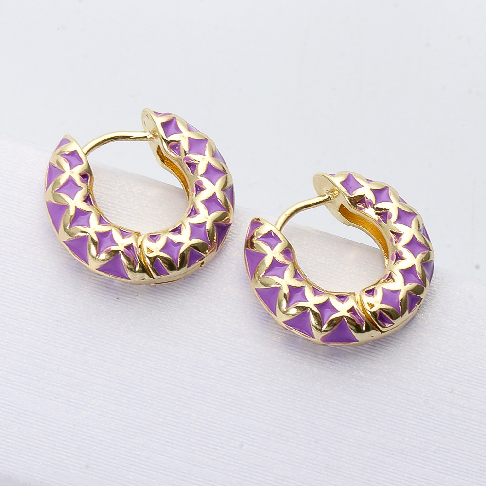 Aretes Simples De Metal En Forma De C display picture 21