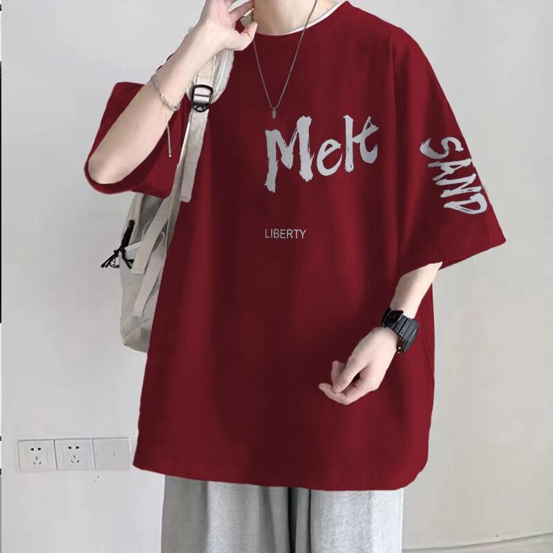 100 Cotton Heavy Plus Size Plus Size 100.00 kg-150.00 kg Short-sleeved Fat Men's Summer Fashionable Loose T-shirt for Men