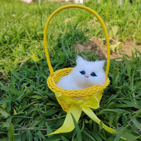 Will be called yellow big basket pure white cat