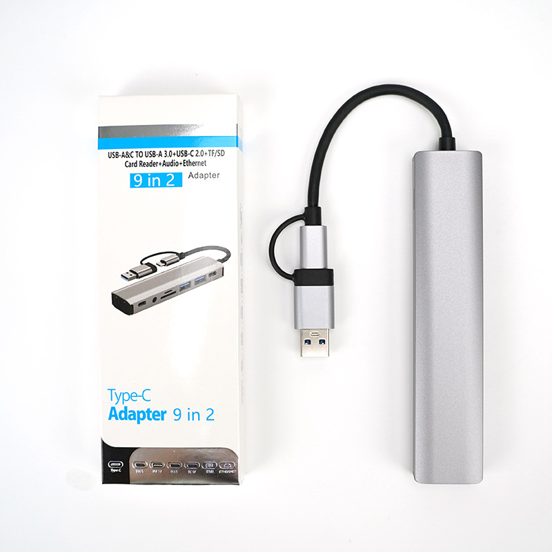 SD/TF カードリーダーアダプターを備えた双頭ドッキングステーション Type-C 多機能 USB3.0 スプリッター拡張|undefined