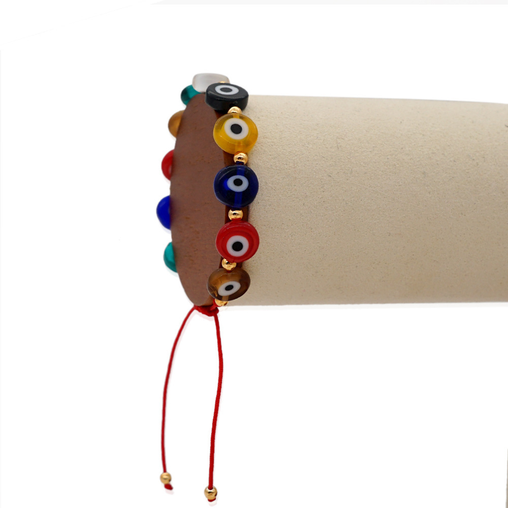 Nihaojewelry Ethnic Style Colored Glaze Evil Eye Gold Bead Bracelet Wholesale Jewelry display picture 15