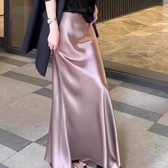 女性用ハーフスカート 2025 新しい気質スリムスカートハイウエストスリム A ラインロングスカート