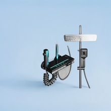 太空铝氛围灯淋浴花洒套装淋雨家用增压暗装数显沐浴卫浴浴室喷头