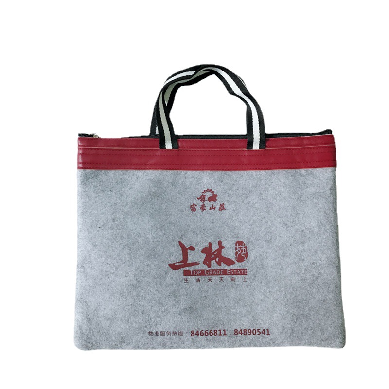 刺绣手提毛毡布袋  毡广告礼品购物袋环保毛毡手提包