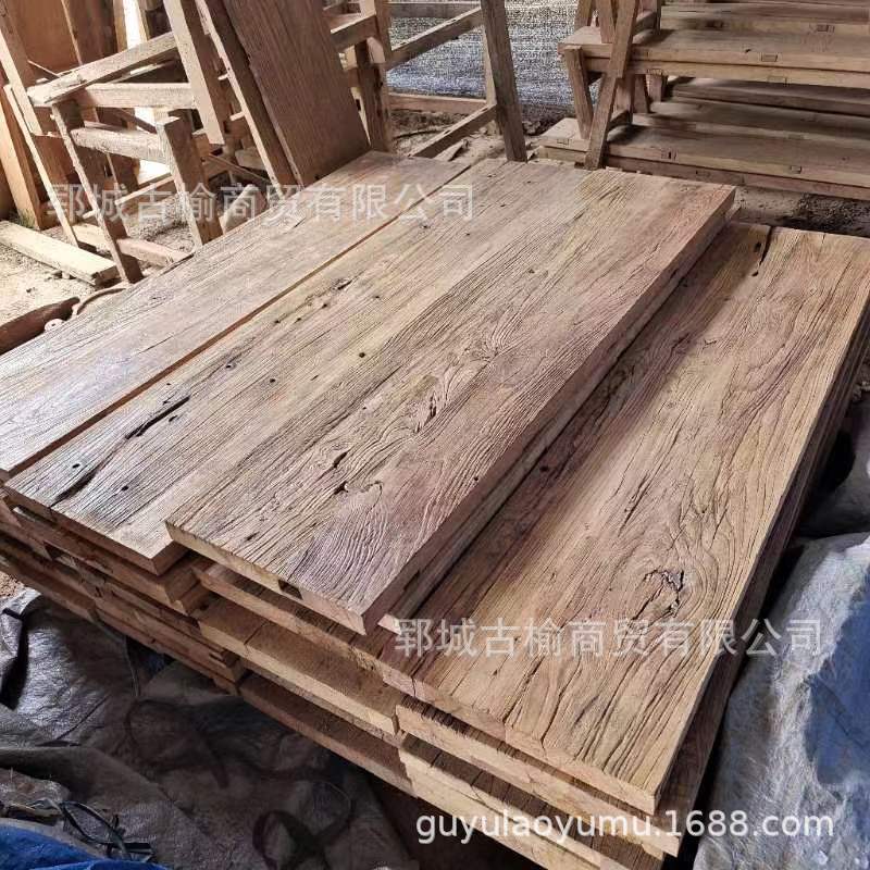 Vintage Weathered Old Elm Wood Panels, Old Door Panels, Elm Old Wood Boards, Stair Boards, Weathered Wood Boards, Wabi-Sabi Style Decorative Panels