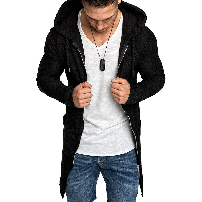 Herrenbekleidung Kapuzenpullover Herren Strickjacke Reißverschluss Jugendjacke_voghion.com
