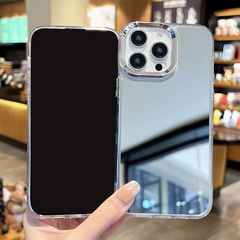 個性小眾鏡面 適用蘋果iphone14promax/13/12 補妝鏡冷淡風可拆卸