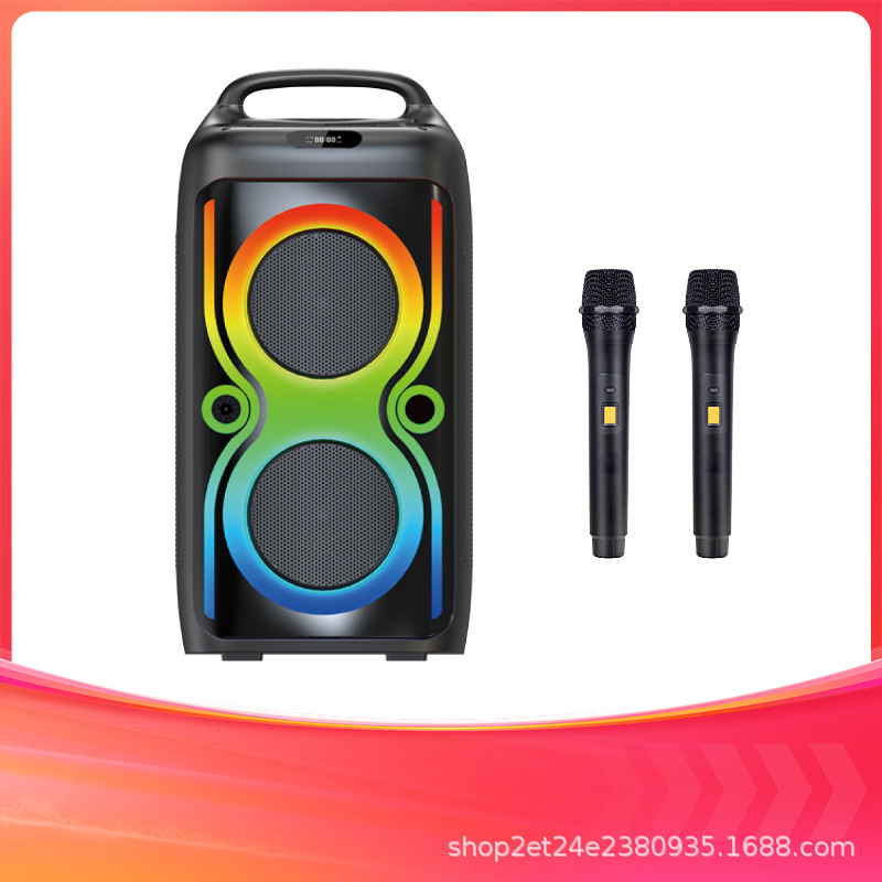 Popular Foreign Trade Portable Backpack Bluetooth Speaker Outdoor Car Subwoofer Square Dance Bluetooth Speaker with Stand