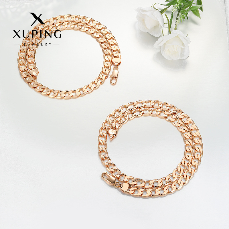Xuping comercio exterior transfronterizo de Europa y los Estados Unidos aleación de cobre galvanizado 18k hebilla japonesa simple atmósfera collar de género