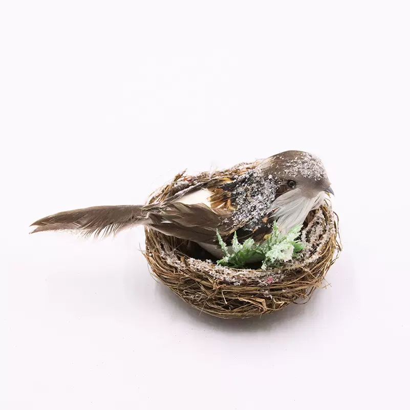 亚马逊热销迷你麻雀仿真小鸟罗宾鸟园林园艺装饰鸟