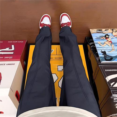 Men's Fall/Winter American Straight Leg Utility Pants with Diagonal Cutting Design