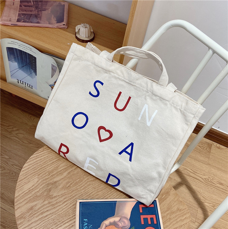 03295 Casual canvas bag, cute girl Japanese style bag, Harajuku chic student large capacity single-shoulder bag undefined