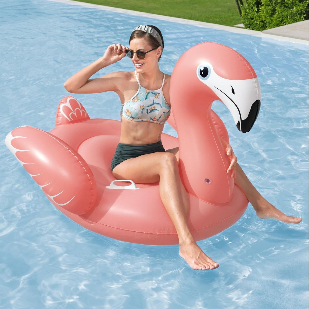 Montura de agua inflable flamenco rojo neto para niños anillo de natación flotante de agua juguete flotador espesado cama flotante para adultos