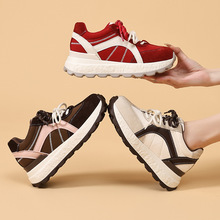 2025年秋季新款厚底华夫阿甘鞋百搭小众休闲轻便运动鞋女增高8CM