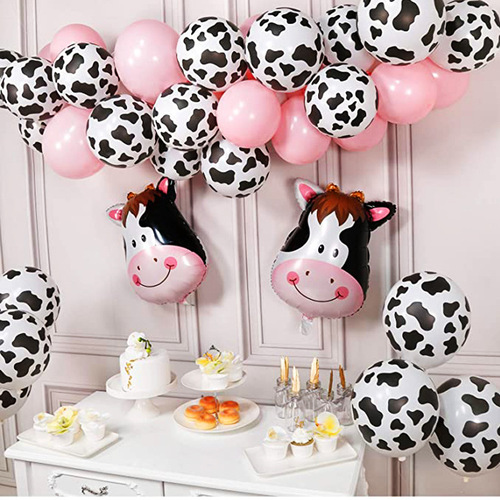 Cartoon Cow Balloon Set Pasture Farm Cow Theme Party Scene Decoration Props Balloon Birthday