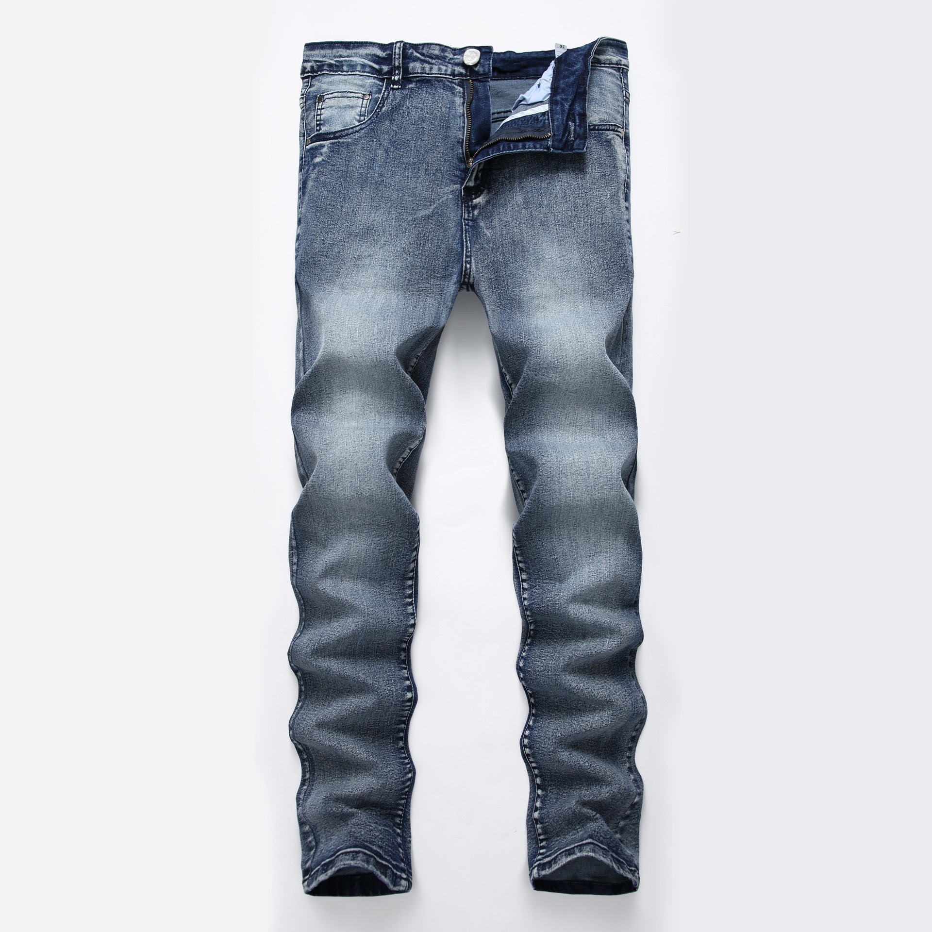 Cross-Border Hombres Stretch Slim fit nostálgico jeans slim fit casual Amazon Denim pantalones de los hombres