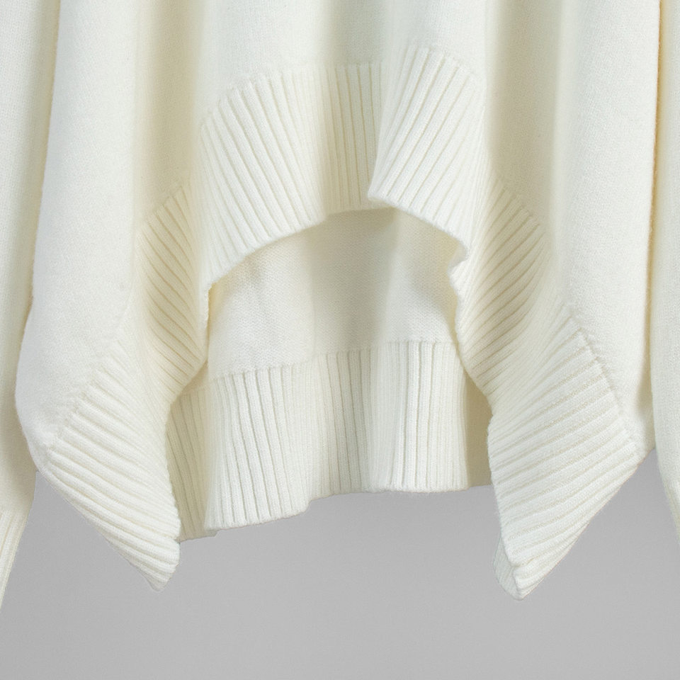 Bộ đầm áo len cổ cao dài tay phối chân váy dài dệt kim form rộng nữ — 50% Visco, 30% Polyester, 20% Nylon, Màu trắng be, Màu xanh lam, Màu xám chi tiết 35
