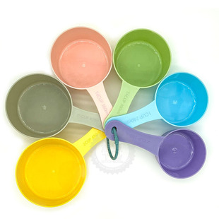 New Colorful Plastic Measuring Bowl 6-Piece Set with Scale Measuring Spoon Set Baking Flour Coffee Spoon Kitchen Tools