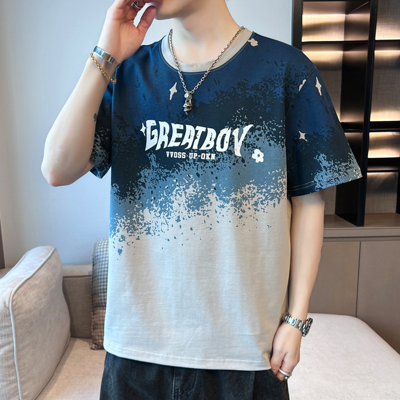 Adolescentes de manga corta para hombres 2024 nuevo algodón de verano japonés tendencia suelta versátil camiseta de hombre media manga casual